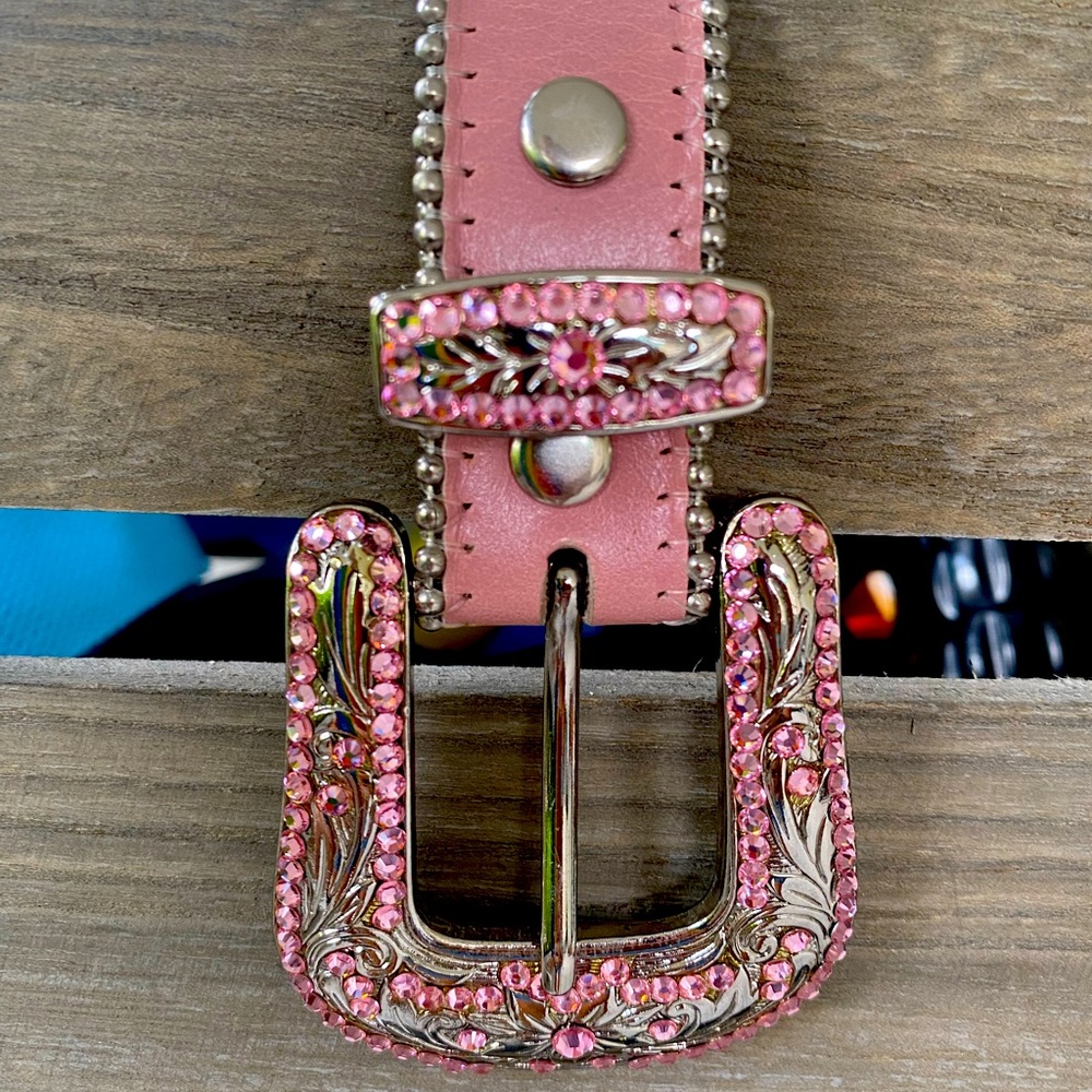 BB Simon Swarovski rhinestone belt XL pink
